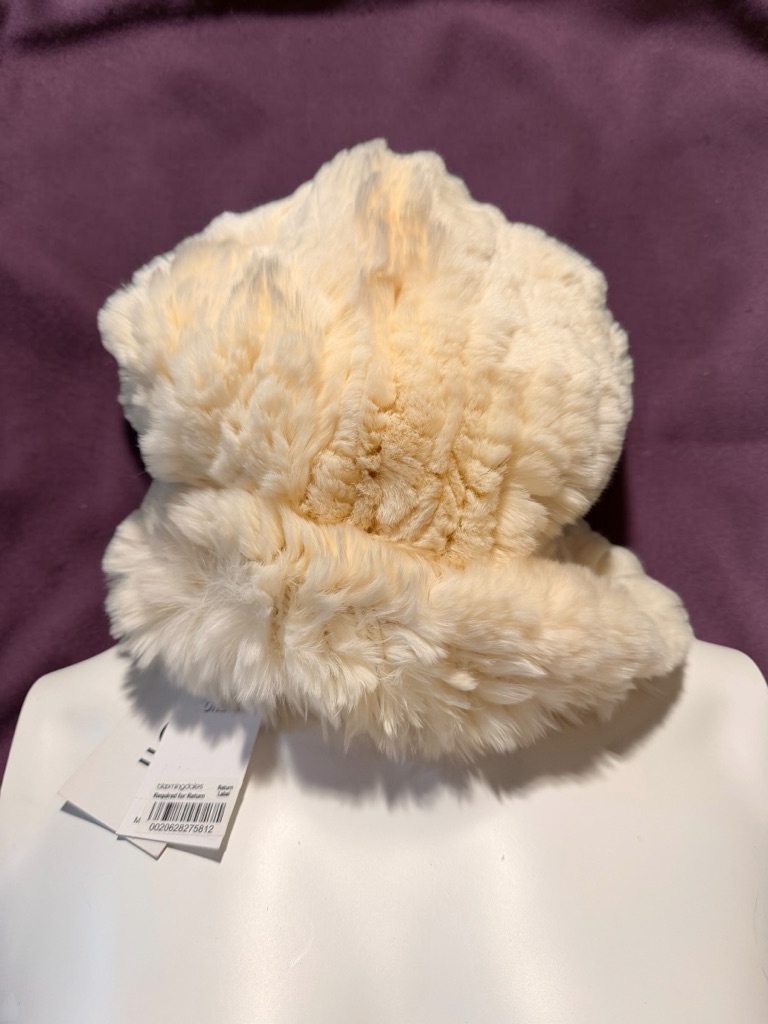 Real Rabbit Fur Cream Winter Hat